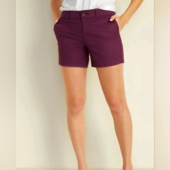 Old Navy Mid Rise Everyday Short-Maroon  Size 8 Beach Casual Summer - Picture 1 of 6